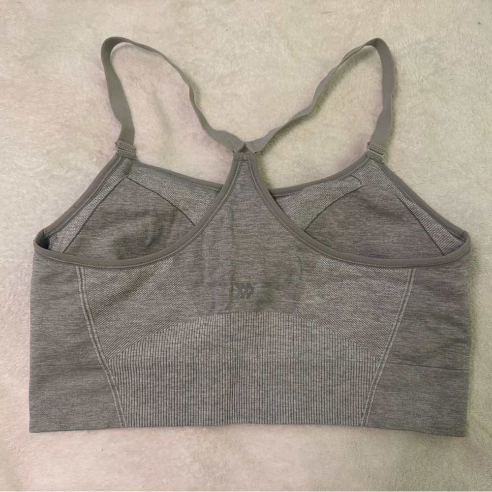 All In Motion Heather Gray Seamless Racerback Sports Bra - Picture 2 of 3